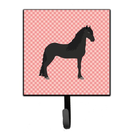 Jensendistributionservices Friesian Horse Pink Check Leash or Key Holder MI2087160